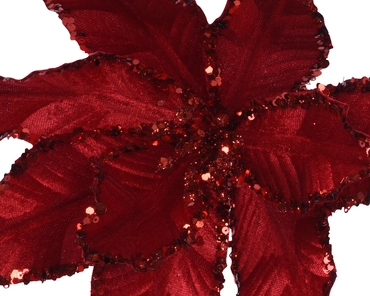 Poinsettia op clip polyester 28x10cm  - afbeelding 5