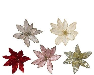 Poinsettia op clip polyester 28x10cm - afbeelding 5