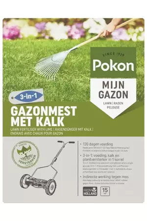 Pokon Gazonmest + kalk 3-in1 / 15m2 - afbeelding 1