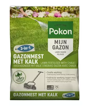 Pokon Gazonmest + kalk 3-in1 / 75m2 - afbeelding 1