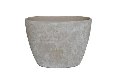 Pot kobe ovaal 33x16x26cm zand/beige