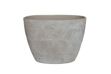 Pot kobe ovaal 33x16x26cm zand/beige