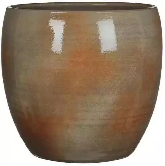 Mica Decorations lester ronde pot donkergrijs maat in cm: 31 x 33