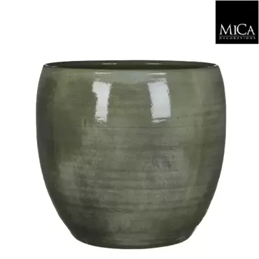 Mica Decorations lester ronde pot groen maat in cm: 31 x 33