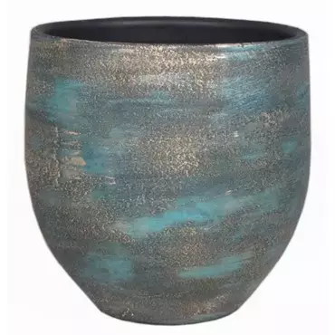 Floran pot madeira blauw goud maat in cm: 20 x 20