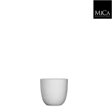 Mica Decorations tusca ronde pot mat wit maat in cm: 9 x 10