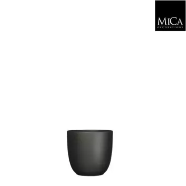 Mica Decorations tusca ronde pot mat zwart maat in cm: 9 x 10