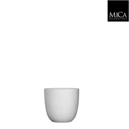 Mica Decorations tusca ronde pot mat wit maat in cm: 11 x 12