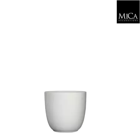 Mica Decorations tusca ronde pot mat wit maat in cm: 13 x 14