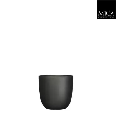 Mica Decorations tusca ronde pot mat zwart maat in cm: 13 x 14