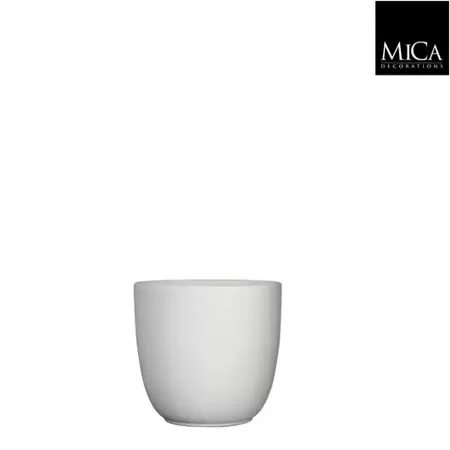 Mica Decorations tusca ronde pot mat wit maat in cm: 14 x 15