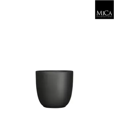 Mica Decorations tusca ronde pot mat zwart maat in cm: 14 x 15