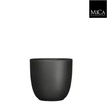 Mica Decorations tusca ronde pot mat zwart maat in cm: 19 x 20