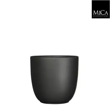 Mica Decorations tusca ronde pot mat zwart maat in cm: 20 x 22,5