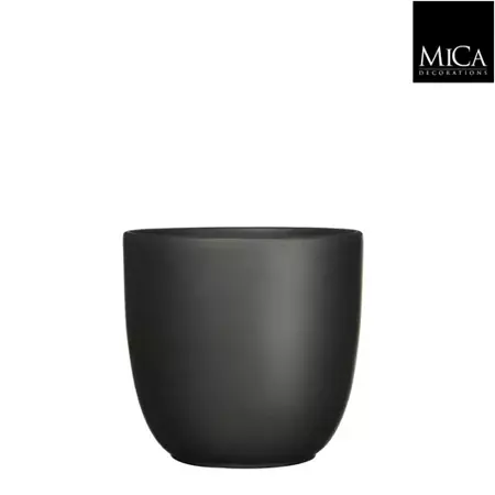 Mica Decorations tusca ronde pot mat zwart maat in cm: 23 x 25