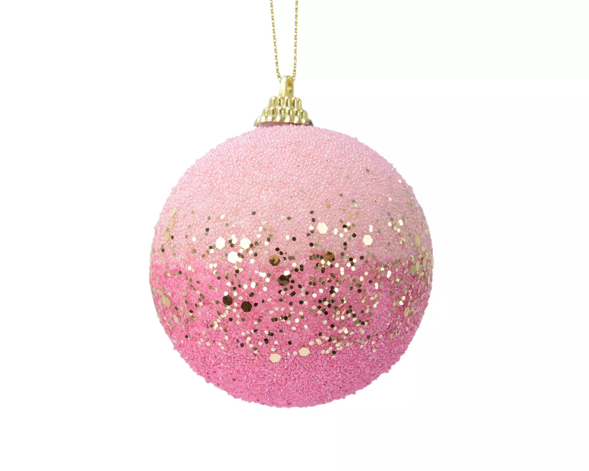 Roze foam kerstbal Top Tuincentrum