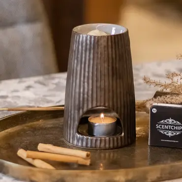 Scentchips Rib Rond brons waxbrander geurbrander - afbeelding 2