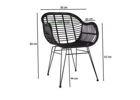 Tuinstoel Moda - Zwart afmetingen