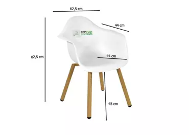 Tuinstoel Montreux wit afmeting