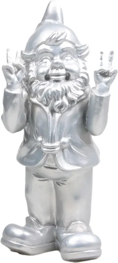 Stoobz Kabouter peace h31cm zilver