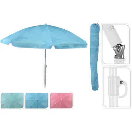 STRANDPARASOL 180CM BLAD 3 KL Groen Blauw Rood