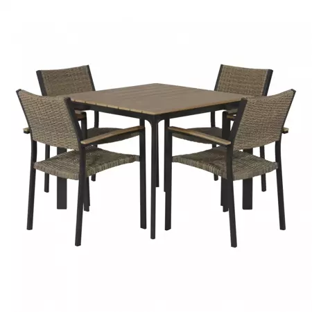 Dining Tuintafel Arezzo 90x90cm met stoelen