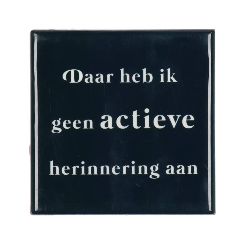Tegeltje Actieve Zwart 10X10X1CM