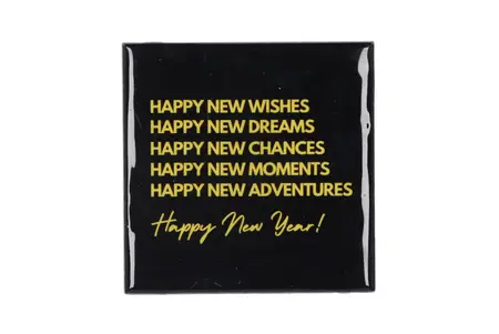 Tegeltje Happy new wishes 10x10x1cm