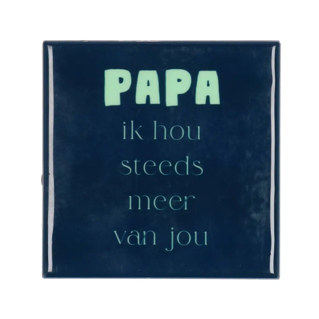 Tegeltje papa blauw 10X10X1CM