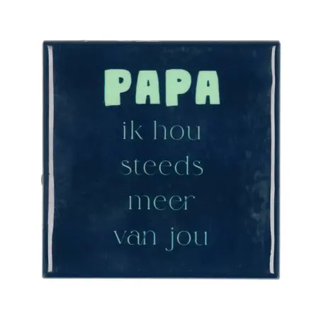 Tegeltje papa blauw 10X10X1CM