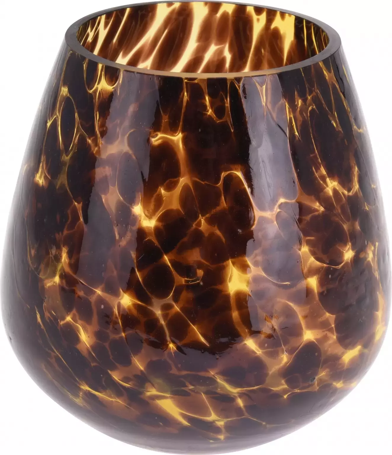 Theelichthouder | Cheetah Print | Glas | Ø13cm