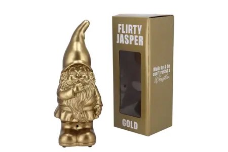 Tuinkabouter Flirty Jasper met Geluid Goud