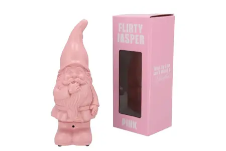 Tuinkabouter Flirty Jasper met Geluid Lichtroze