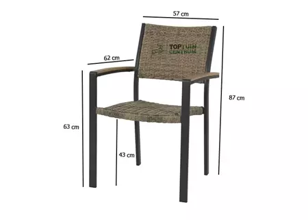 Tuinstoel Arrezzo Wicker afmetingen