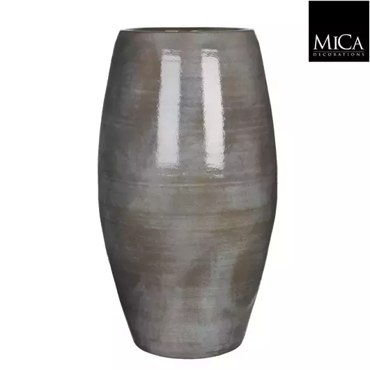 Mica Decorations - lester vaas rond donkergrijs - maat in cm: h70 x d39cm