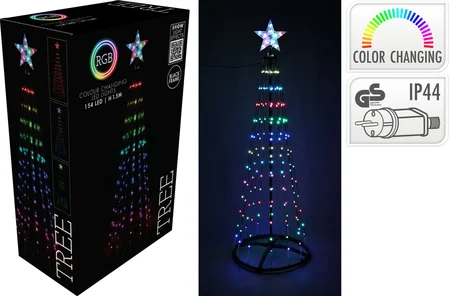 Verlichte boom | 154 LED | 1.5 meter | RGB zwart frame - afbeelding 1