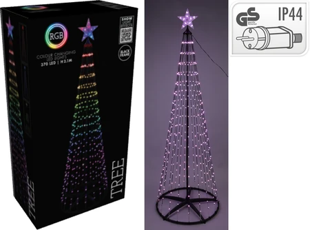 Verlichte boom | 370 LED | 2.1 meter | RGB zwart frame