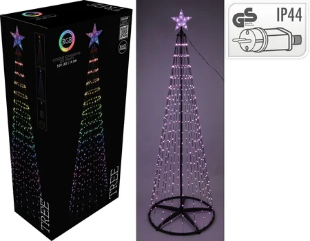 Verlichte boom | 550 LED | 3 meter |  RGB zwart frame - afbeelding 1