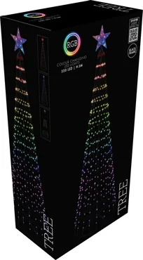 Verlichte boom | 550 LED | 3 meter |  RGB zwart frame - afbeelding 2