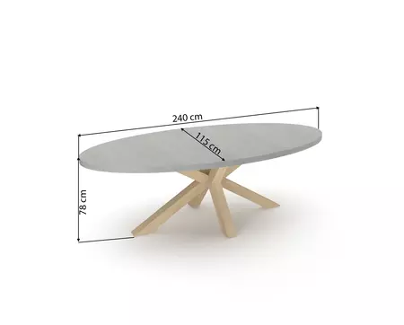 Vita Brumby ovale tuintafel 240 x 115cm