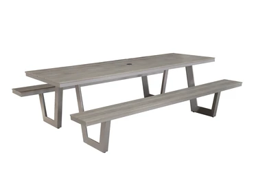 Vita Massa rechthoekige picknicktafel XL - Taupe | Pre-order - afbeelding 2