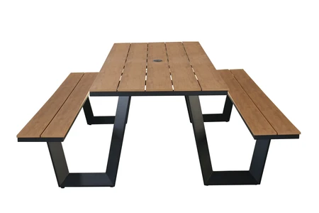 Vita Massa rechthoekige picknicktafel XL - zwart  - afbeelding 1