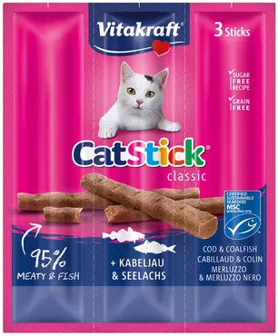 Vitakraft Cat Stick Kabeljauw & Koolvis vissnack