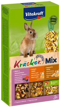 Vitakraft Kräcker Mix konijn bosbessen/honing/popcorn