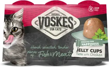 Voskes Delicatesse kat gelei tonijn/kip 150g