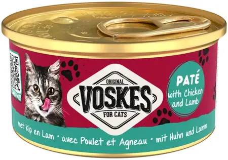 Voskes kattenpaté kip & lam 85g