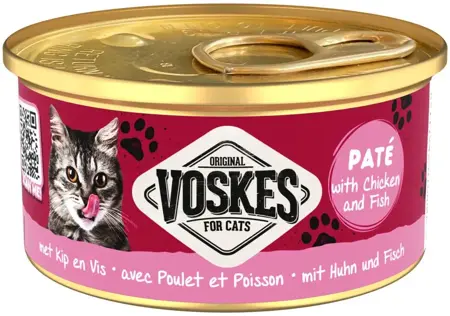 Voskes kattenpaté Kip & Vis 85 g