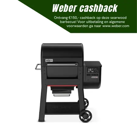 Weber houtskool barbecue searwood 600 24 pallet smoker zwart - afbeelding 1