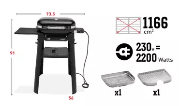 Weber Lumin compact-elektrische barbecue met onderstel