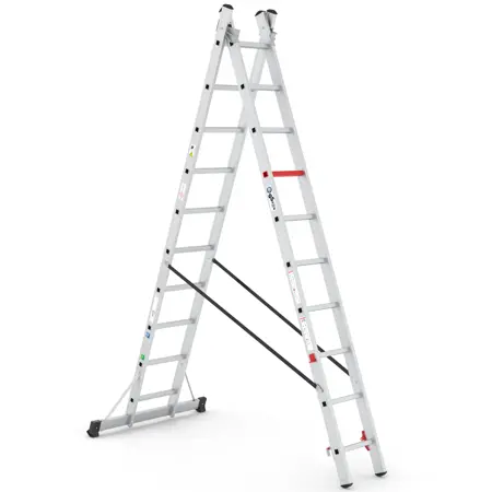 Wixor Professionele Ladder Aluminium 2x10 - afbeelding 1